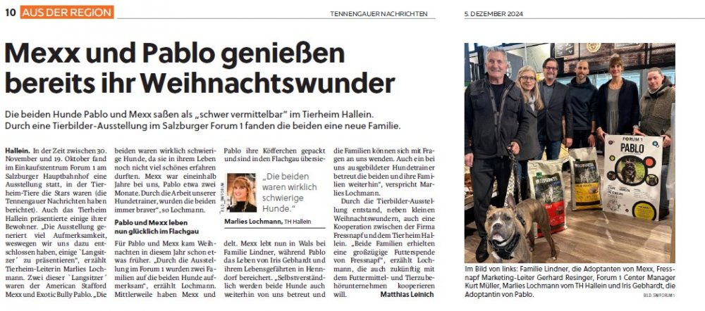Bericht Tennengauer Nachrichten über Mexx & Pablo